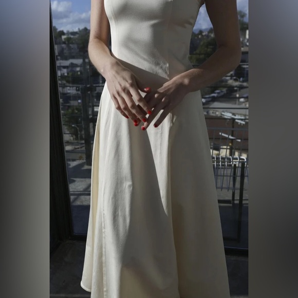 Maryam Nassir Zadeh La Mola Dress ivory/off-white US0 XS S long strappy - Picture 4 of 12